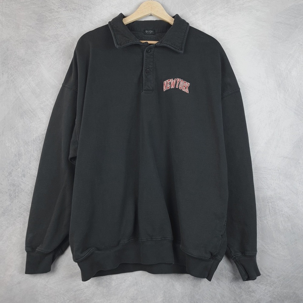 J Galt Pullover Sweater Mens OS / XL New York Embroidered Collar Crewneck Casual